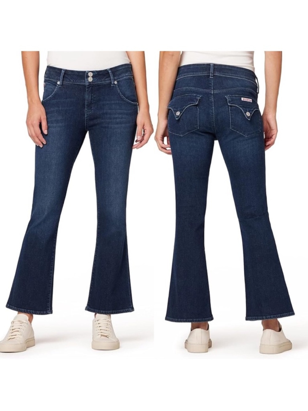 HUDSON Jeans Collin Midrise Bootcut Crop Dark Blue Denim Jeans Size 28